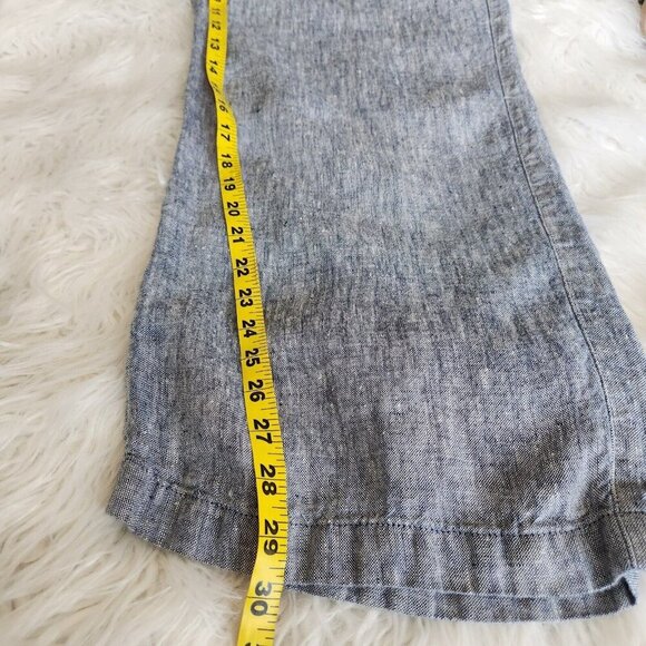 Lands End Womens 10 Linen Pants Pull on Wide Leg Pockets Coastal Resort Beach - Picture 11 of 14
